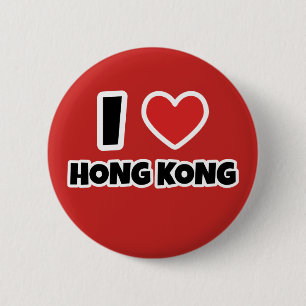 I love Hong Kong 6 Cm Round Badge