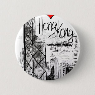 I love Hong Kong 6 Cm Round Badge