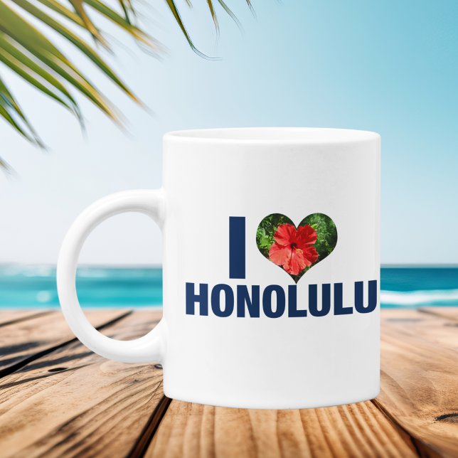 I Love Honolulu Cute Hawaiian Hibiscus Flower Coffee Mug (Creator Uploaded)