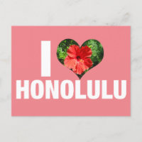 I Love Honolulu Hawaii Hibiscus Flower Vacation