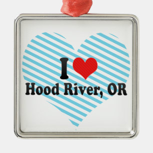 I Love Hood River, OR Metal Tree Decoration
