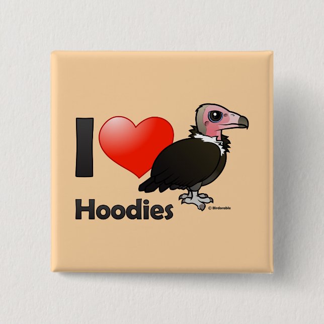 I Love Hoodies 15 Cm Square Badge (Front)