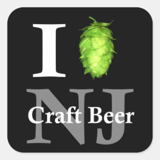 I love (hop) NJ craft beer Square Sticker