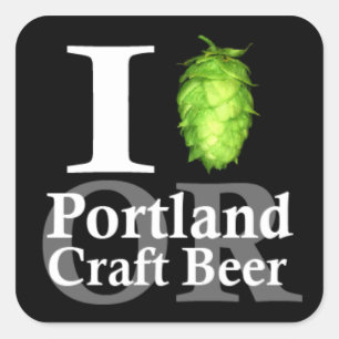 I love (hop) Portland, OR craft beer! Square Sticker