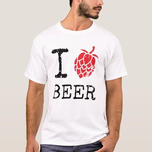 I Love Hoppy Beer T-Shirt (Front)
