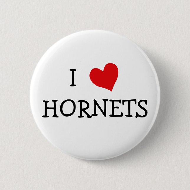 I Love Hornets 6 Cm Round Badge (Front)