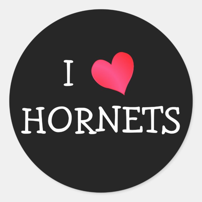 I Love Hornets Classic Round Sticker (Front)