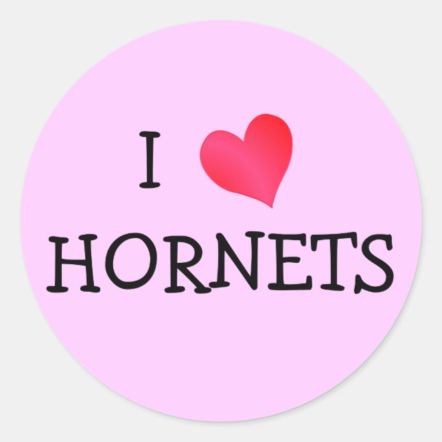 I Love Hornets Classic Round Sticker (Front)