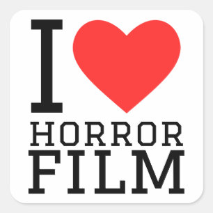 I love horror film square sticker