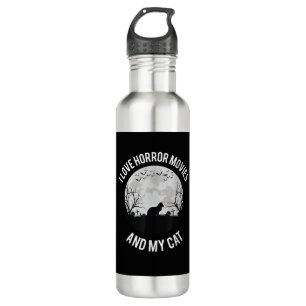 I Love Horror Movies And My Cat 710 Ml Water Bottle
