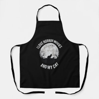 I Love Horror Movies And My Cat Apron