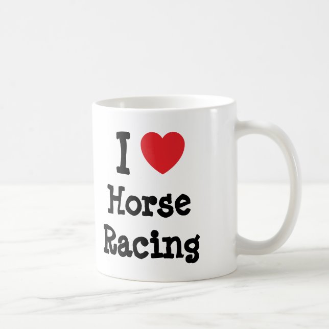 I love Horse Racing heart custom personalised Coffee Mug (Right)