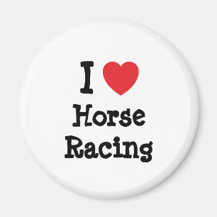 I love Horse Racing heart custom personalised Magnet