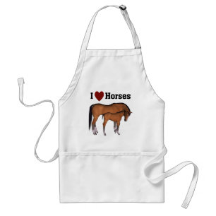 I Love Horses BBQ Apron
