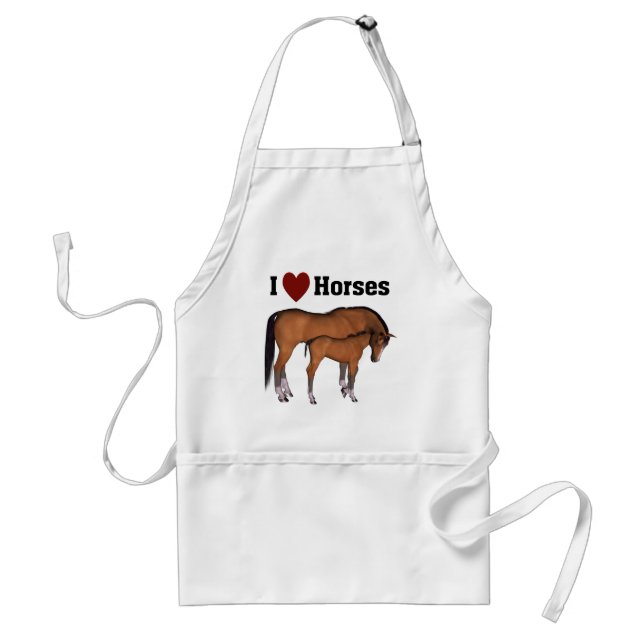 I Love Horses BBQ Apron (Front)