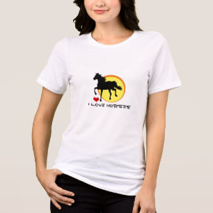 I Love Horses & Black Horse Running / Horticulture Tri-Blend Shirt