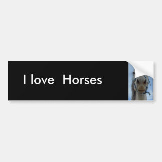 I love, Horses bumper sticker