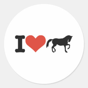 I love Horses Classic Round Sticker