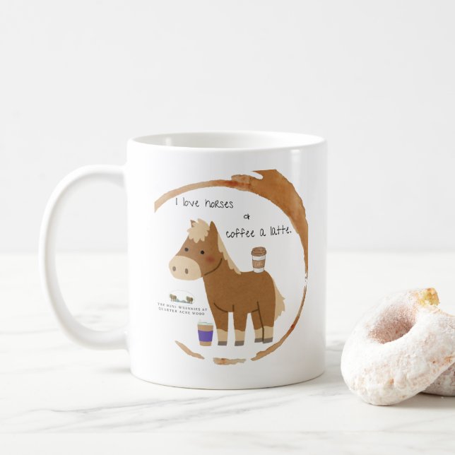 I Love Horses & Coffee a Latte Mug (With Donut)