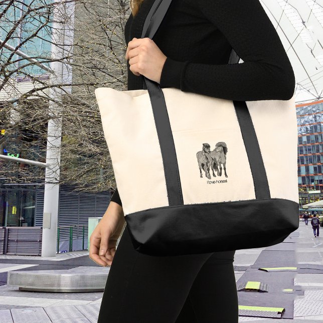 I love horses! Cute Icelandic ponies Tote Bag (Creator Uploaded)