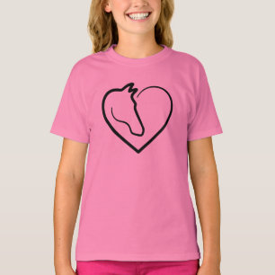 I love horses, heart with horse head T-Shirt
