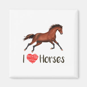 I Love Horses Horseback Riding Equestrian Gift Ide Magnet