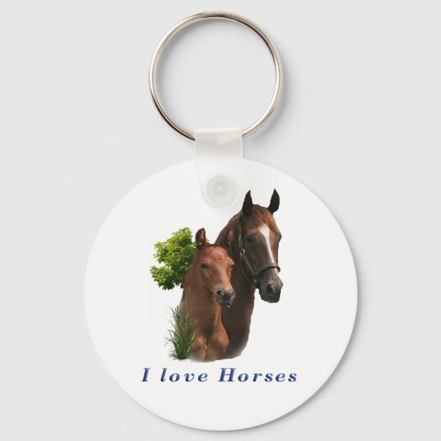 I love horses key ring (Front)