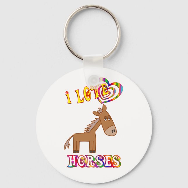 I LOVE HORSES KEY RING (Front)
