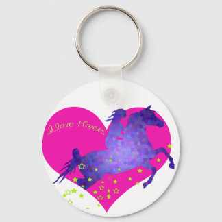 I love horses key ring