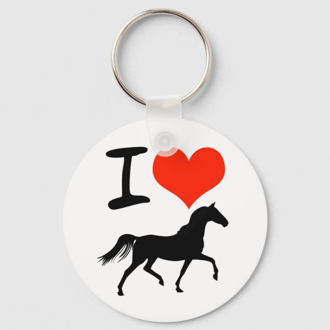 I Love Horses Key Ring (Front)