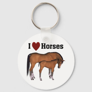 I Love Horses Keyring