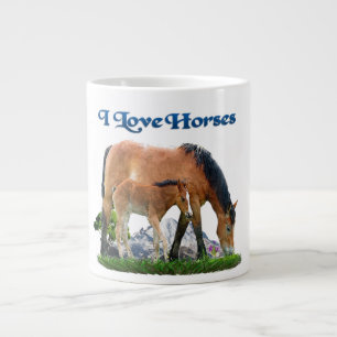 I love horses large coffee mug