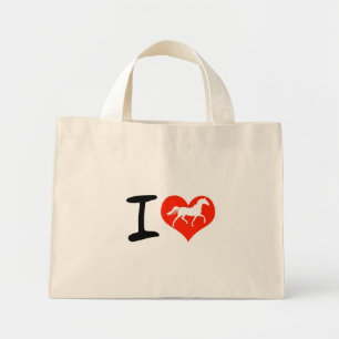 I love horses mini tote bag