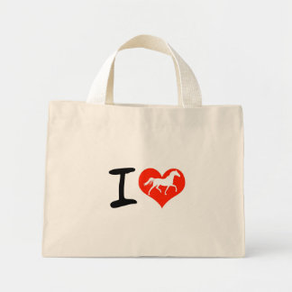 I love horses mini tote bag