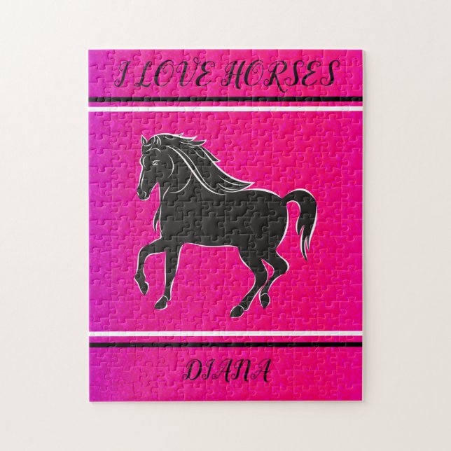 I LOVE HORSES PERSONALIZED PUZZLE. JIGSAW PUZZLE (Vertical)