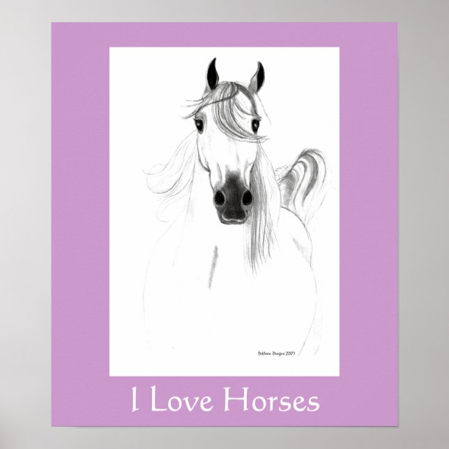 I Love Horses Poster - Customised (Front)