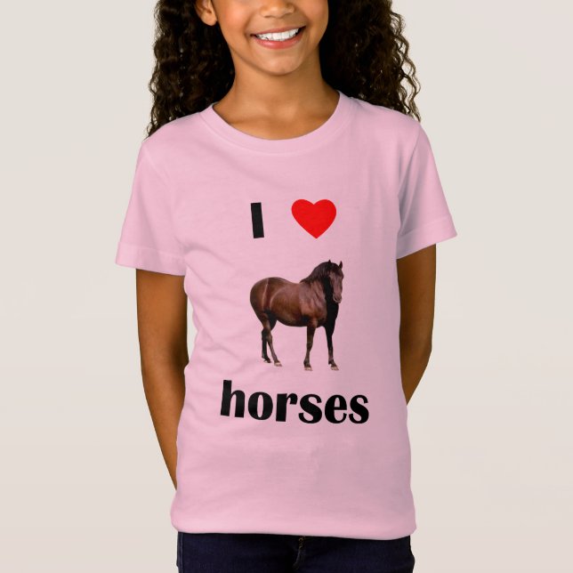 I Love Horses T-Shirt (Front)
