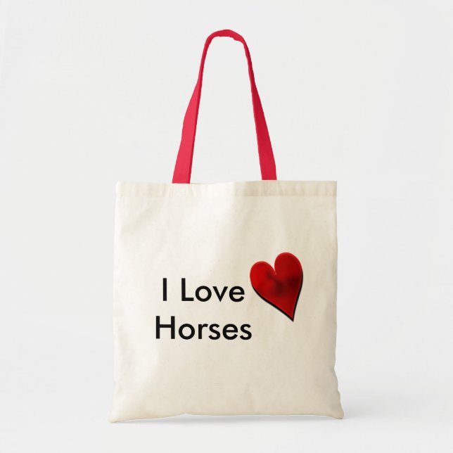 I Love Horses Tote Bag (Front)