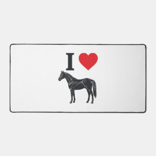 I Love Horses Vintage Engraving Shirt Design_1 Desk Mat