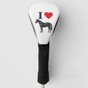 I Love Horses Vintage Engraving Shirt Design_1 Golf Head Cover