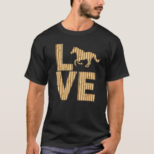 I Love Horses Vintage Look Horse Bamboo Effect Sil T-Shirt