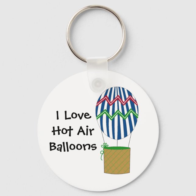 I Love Hot Air Balloons Key Ring (Front)