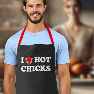 I Love Hot Chicks   Funny BBQ Apron