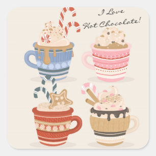 I Love Hot Chocolate Scrapbooking & Journal Square Sticker