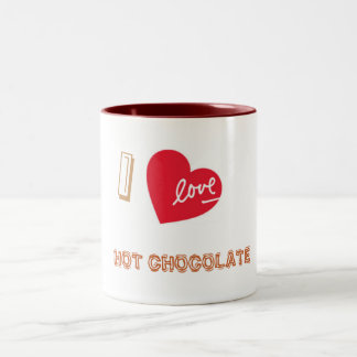 I LOVE HOT CHOCOLATE Two-Tone COFFEE MUG