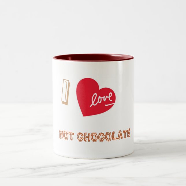 I LOVE HOT CHOCOLATE Two-Tone COFFEE MUG (Center)