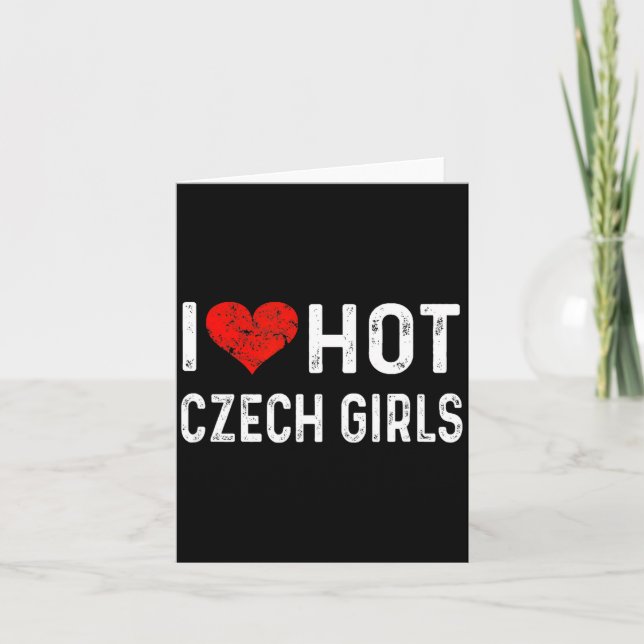 I Love Hot Czech Girls Czech Republic Heart Wife G Card (Front)