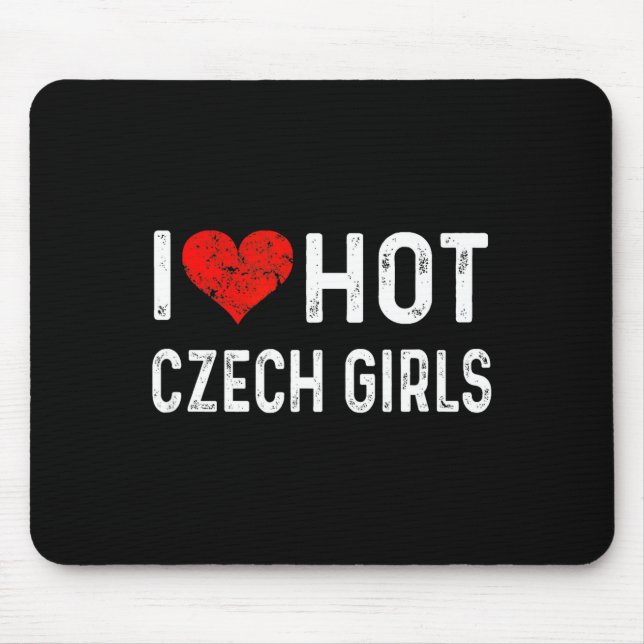 I Love Hot Czech Girls Czech Republic Heart Wife G Mouse Mat (Front)