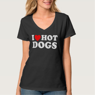 I Love Hot Dogs - Funny Red Heart Love Hotdogs T-Shirt