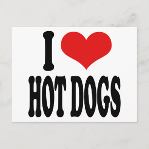 I Love Hot Dogs Postcard